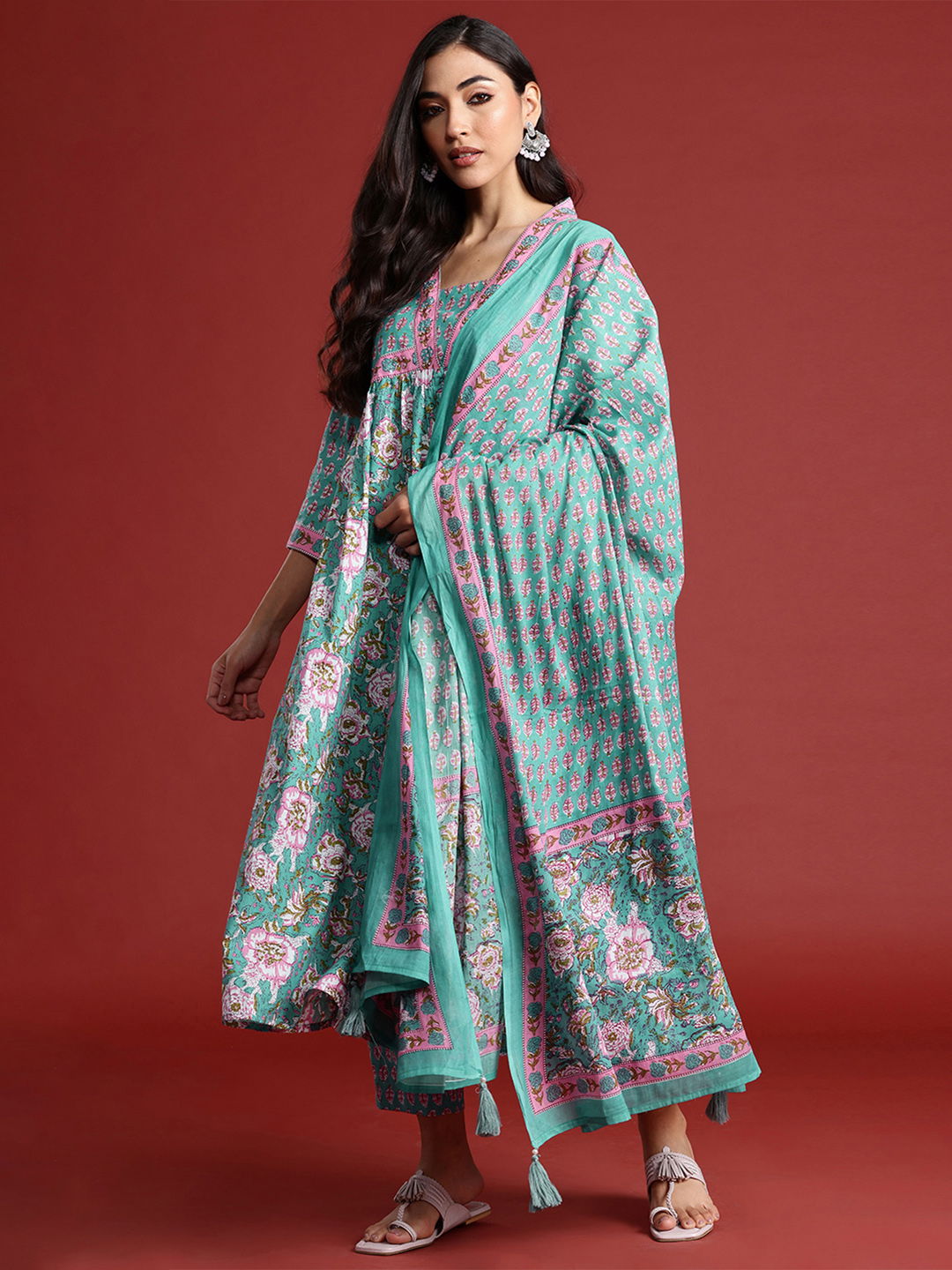 2489 Indo Era Summer Special Printed Cotton Kurti Bottom With Dupatta Wholesale Online
